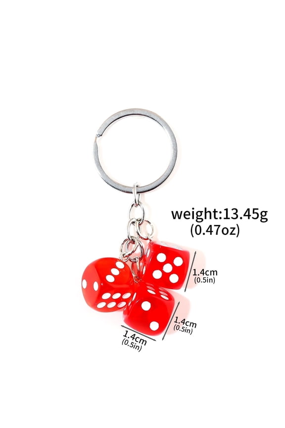 Fashion Pink Size Dice Crystal Drip Alphabet Keychain Student Red Good Luck Dice String Epoxy Gold Foil Resin Rhinestones Y2K Purse Accessorie
