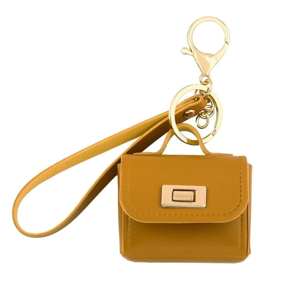 YANONELRY Kawaii Y2K Mini Leather Hangbag Headphone Storage Bag Keychain - Cute Fashion Korean Simulation Leather Bag Pendant - Woman Girl Jewelry Gift