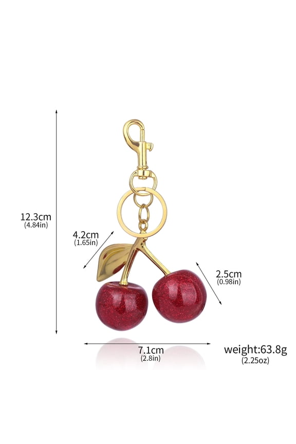Keychain Cherry Bag Charms Purse: Key Chains Women Cute - Car Keyrings Leather Handbags - Fashion Enthusiasts