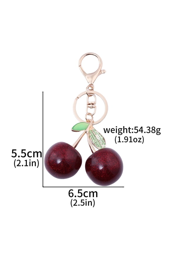 Keychain Cherry Bag Charms Purse: Key Chains Women Cute - Car Keyrings Leather Handbags - Fashion Enthusiasts