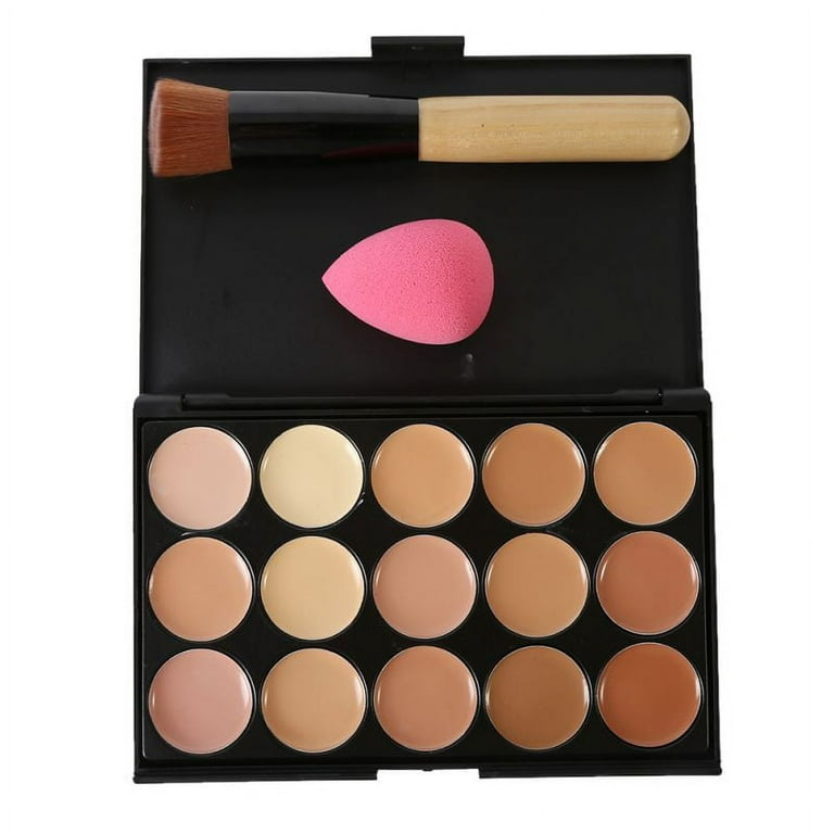 Funcee 15 Colors Face Contour Cream Highlighter High Cover Foundation Makeup Concealer Palette, Size: 15