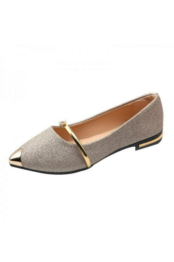 Elegant Women Pointed Toe Low Heels Frosted Shoes