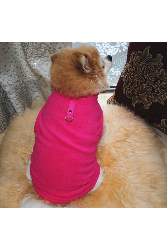 Pet Dogs Clothes with Traction Ring Thickened Puppy Warm Vest Coat