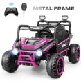 thumbnail image 1 of VIBESPARK XXL 24V Ride on Toys for Big Kids Ages 3-8, Key Start Metal Frame UTV with Power Display, 7AH Ride on Cars w/ 150W Motors, Bluetooth, Volume Knob, Safety Belt, Max 5mph, Pink, 1 of 8
