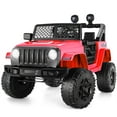 thumbnail image 1 of Funcid 12V 7AH Kids Powered Ride on Truck Car with Parent Remote Control, Bluetooth Music, Spring Suspension, LED Lights - Red, 1 of 10