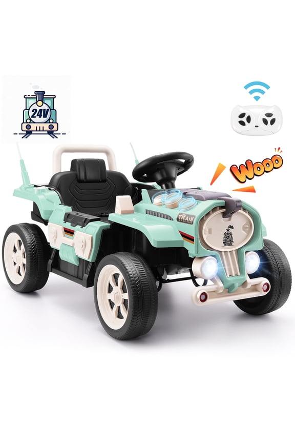 Ride on Train for Toddlers with Remote Control, Ride on Toys for Kids Ages 2-6, Electric Car for Kids with Music, Bluetooth, MP3 Player, Train Sound, Green