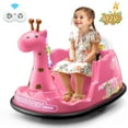 thumbnail image 1 of Funcid 12V Electric Giraffe Bumper Car for Toddler, Baby Bumper Car with Remote Control, Kids Ride on Toy for Boys Girls 2+, 360° Spin, LED Lights, Music, Pink, 1 of 11