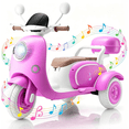 thumbnail image 1 of Funcid 12V Ride on Motorcycle with 3 Wheels, 2 Seater Kids Motorcycle with Storage Compartments, 2WD Electric Bike for Toddlers, Stable Structure, Cute Design, Music, LED Lights, Rose Red, 1 of 9
