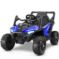 thumbnail image 1 of Funcid 12V Ride on Toys with Remote Control, Electric Car for Kids, 2*100W Engines Ride on Cars w/ Bluetooth, Battery Indicator, Knob Volume Control, 3.1 MPH, Age 3-6, Blue, 1 of 7