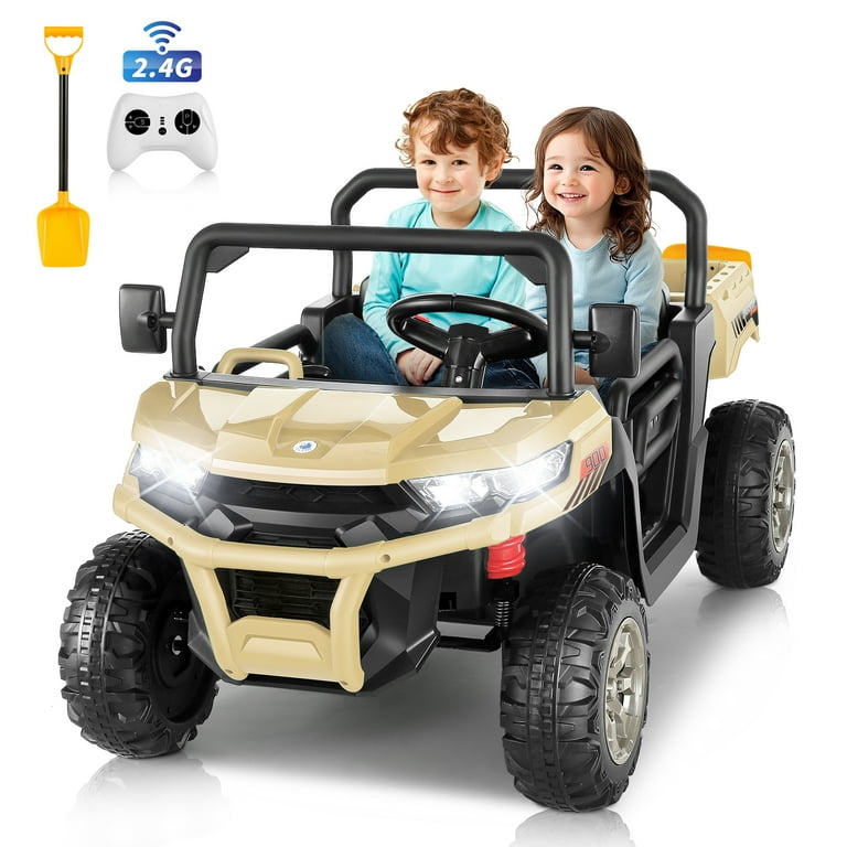 Funcid 24V 2-Seater Kids UTV with Remote, 2x200W, Dump Truck