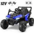 thumbnail image 1 of Funcid 12V Ride on Toys with Remote Control, Single Seater Ride on Cars, 200W Electric Car for Kids w/ Bluetooth, Knob Volume Control, Battery Indicator, MP3, Spring Suspension, Blue, 1 of 8