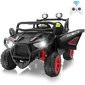 Funcid 24 Volt Ride on Cars, 2-Seater Ride on Toys with Remote Control, 400W Electric Car, Ride on UTV w/ Bluetooth, MP3, Suspension, Seat Belts, Volume Adjustment, Black