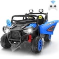 thumbnail image 1 of Funcid 24 Volt Ride on Toys, 2-Seater Ride on Cars with Remote Control, 400W Electric Car, Ride on UTV w/ Bluetooth, MP3, Seat Belts, Volume Adjustment, Suspension, Blue, 1 of 7