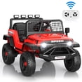 thumbnail image 1 of Funcid 24V Ride on Cars Truck with Remote Control, Electric Battery Powered Car with Spring Suspension, Ride on Toys for Kids, Built-in music, Cool LED Light, Bluetooth, USB, Red, 1 of 9
