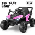 thumbnail image 1 of Funcid 24 Volt Ride on Toys 400W Ride on Cars with Remote Control & Battery Indicator, Electric Car for Explorers, Power Car Wheels UTV w/ Bluetooth, Music, Lights, 3 Speeds, Pink, 1 of 9
