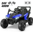 thumbnail image 1 of Funcid 24V Ride on Toys Ride on Cars with Remote Control, Electric Car for Kids, Power Car Wheels, UTV w/ 2*200W Motors, Bluetooth, Music, Lights, 3 Speeds, Battery Indicator, Blue, 1 of 9