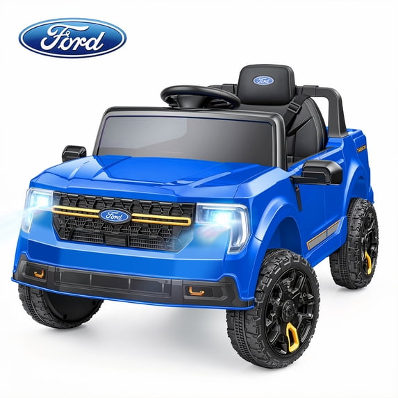 Funcid 24V Ride on Toys, Licensed Ford Maverick Lariat 4WD Ride on Cars with Remote Control for Kids 3-5 Aged, Single Seater Electric Car Pickup Truck with Bluetooth, Music & Large Trunk, Blue