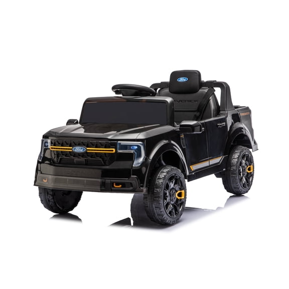 Funcid 24V Ride on Toys, Licensed Ford Maverick Lariat 4WD Ride on Cars with Remote Control for Kids 3-5 Aged, Single Seater Electric Car Pickup Truck with Bluetooth, Music & Large Trunk, Black