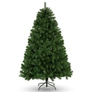 Funcid 6ft Premium Hinged Artificial Christmas Tree Full Tree with 1477 PVC Branch Tips, Foldable Metal Stand, Green