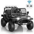 thumbnail image 1 of Funcid 12 Volt Ride on Toys for Toddlers Ride on Cars with Remote Control, Battery Powered Ride on Truck Car w/ Bluetooth Music, LED Lights, Spring Suspension, 3 Speeds, Black, 1 of 8