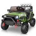 thumbnail image 1 of Funcid 12 Volt Ride on Toys for Toddlers Ride on Cars with Remote Control, Battery Powered Ride on Truck Car w/ Bluetooth Music, LED Lights, Spring Suspension, 3 Speeds, Green, 1 of 12