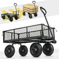 thumbnail image 1 of Funcid Steel Garden Cart with Removable Sides, Heavy Duty Yard Cart, 660 LBS Capacity Wagon, Rotating Handle, 10" Tires Wheels, Perfect for Garden Farm Yard, Black, 1 of 11