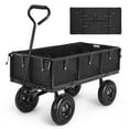 thumbnail image 1 of Funcid Steel Garden Cart with Removable Sides, Heavy Duty Yard Cart with Liner, 660 LBS Capacity Wagon, Rotating Handle, 10" Tires Wheels, Perfect for Garden Farm Yard, Black, 1 of 10