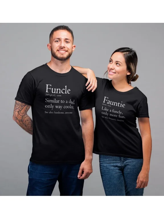 Funcle And Fauntie Set Uncle Aunt Idea Christmas Gift Holiday T-Shirt, Size S-5XL