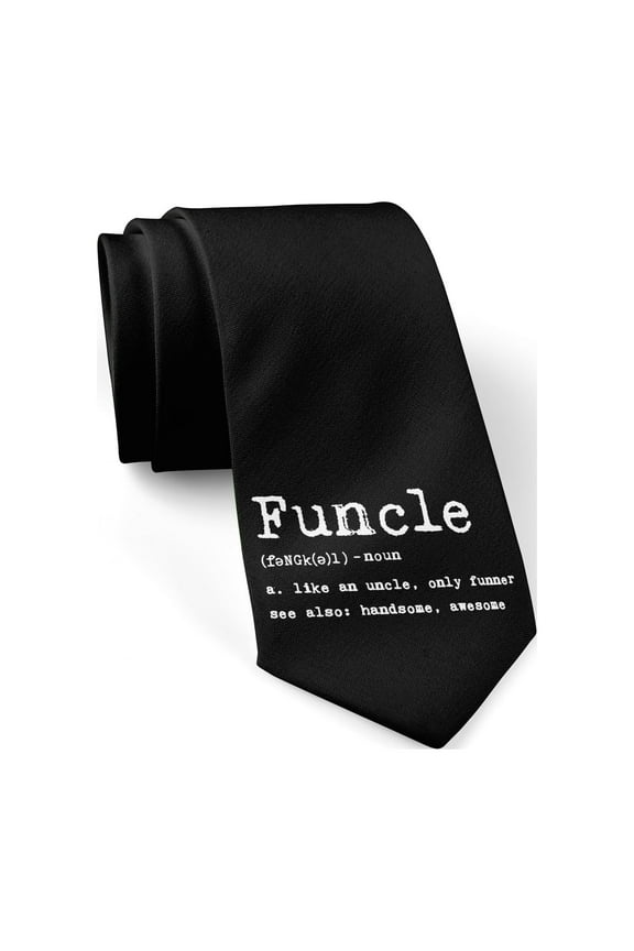 Funcle Definition Necktie Funny Neckties for Men Uncle Tie Mens Novelty Ties