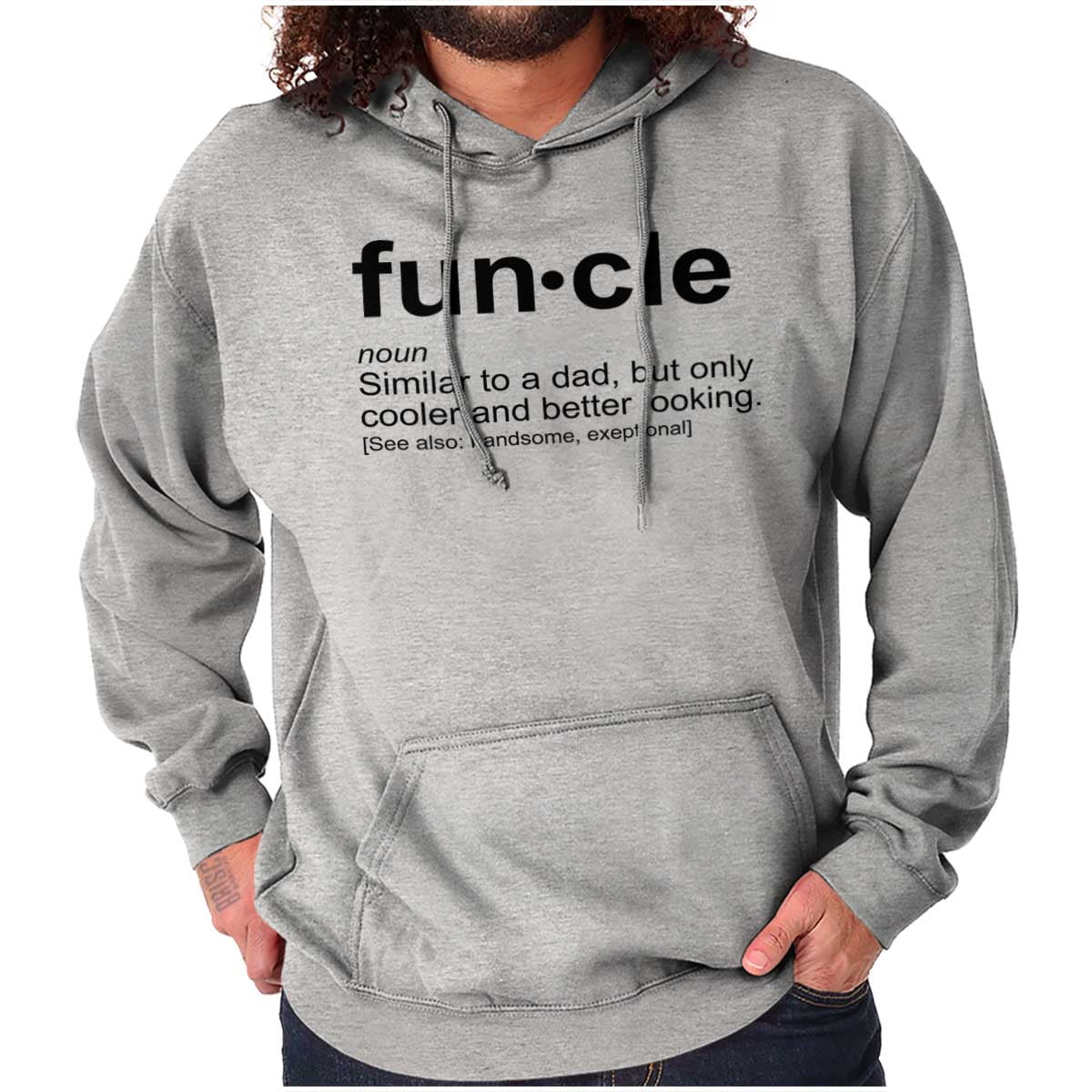 Funcle Fun Uncle Definition Cool Hoodie Hooded Sweatshirt Men Brisco ...
