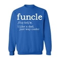 thumbnail image 1 of Funcle Fun-Uncle Sarcastic Dictionary Definition Crewneck Sweatshirt, S, Royal, 1 of 2