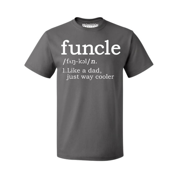 Funcle Fun-Uncle Sarcastic Dictionary Definition Men's T-shirt, L, Charcoal