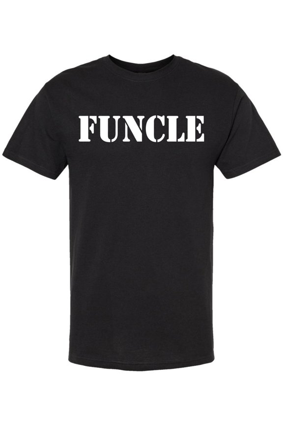 Funcle Printed T-Shirt Funny Sarcastic Humor 100% Cotton Crewneck Tee (Black, XX-Large)