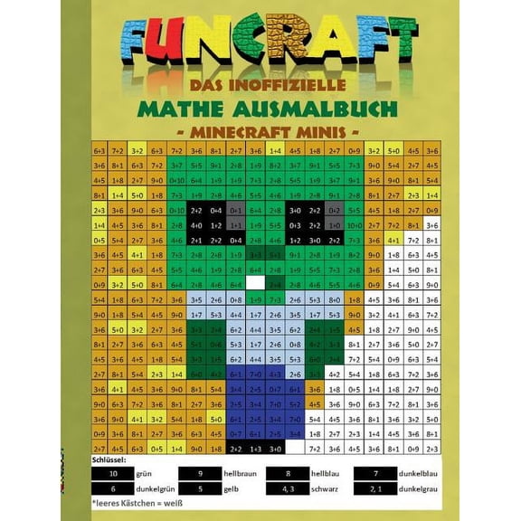 Funcraft - Das inoffizielle Mathe Ausmalbuch: Minecraft Minis (Cover Zombie): Alter: 6-10 Jahre. Ausmalen, zeichnen, fr, (Paperback)