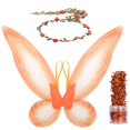 thumbnail image 1 of Funcredible Fairy Costume Accessories Set | Fairy Wings, Fairy Crown | Orange Tooth Fairy Wings, 1 of 6