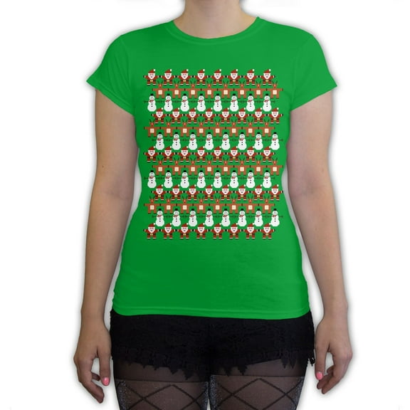 Function - 8 Bit Christmas Pattern Women's Fashion T Shirt
