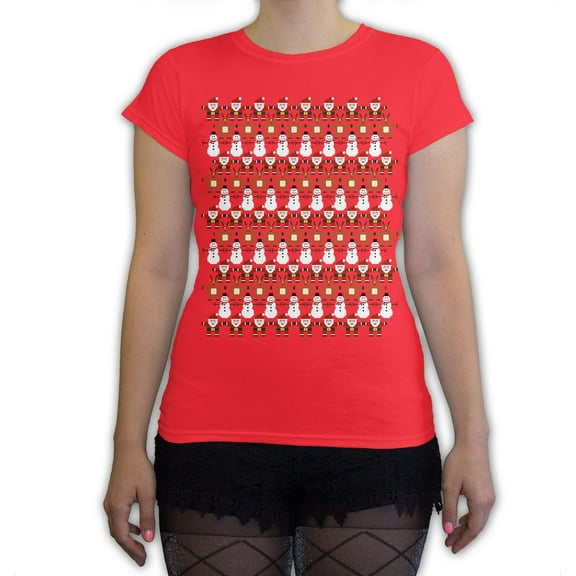 Function - 8 Bit Christmas Pattern Women's Fashion T Shirt