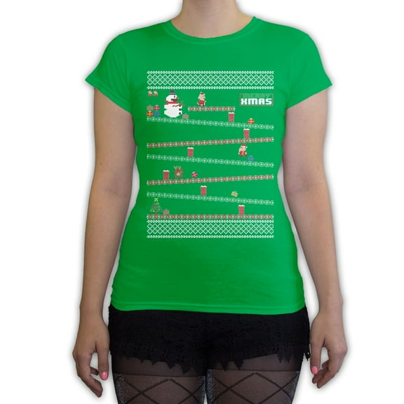 Function - 8 Bit Santa Arcade Ugly Christmas Sweater Women's Fashion T Shirt