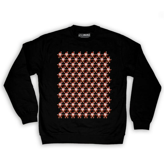 Function - 8 Bit Santa Pattern Men's Fashion Crew Neck Sweatshirt