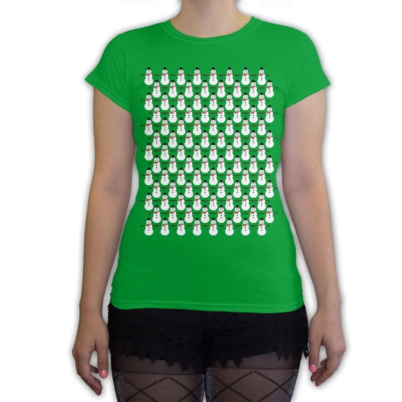 Function - 8 Bit Snowman Pattern Women's Fashion T Shirt