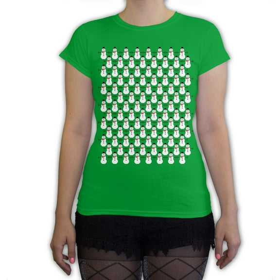 Function - 8 Bit Snowman Pattern Women's Fashion T Shirt