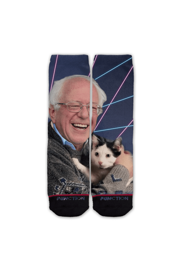 - Bernie Sanders Holding a Cat Fashion Socks Democrat Funny Vote