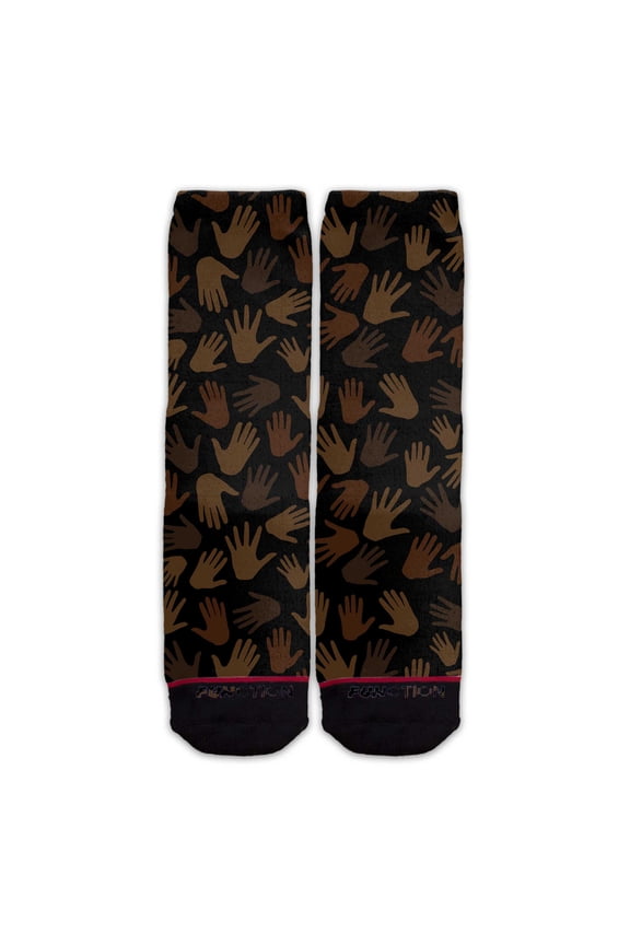 - Black Hands Pattern BLM Black Lives Matter Tall Crew Socks