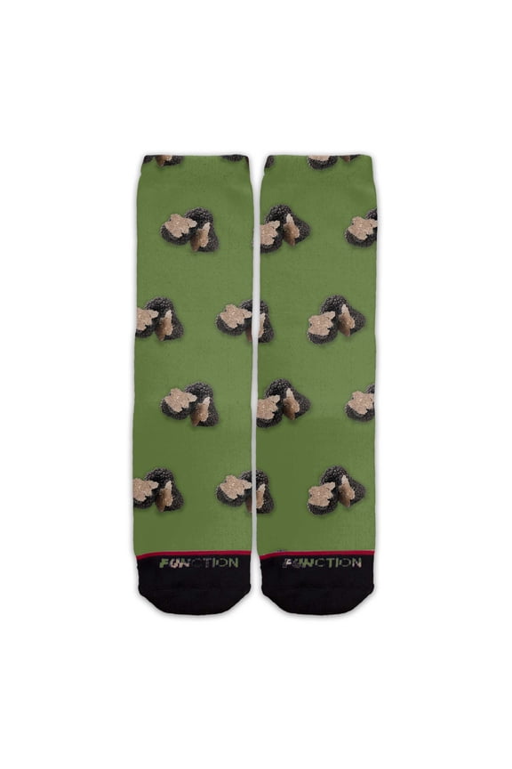 - Black Truffle Mushroom Green Pattern Socks