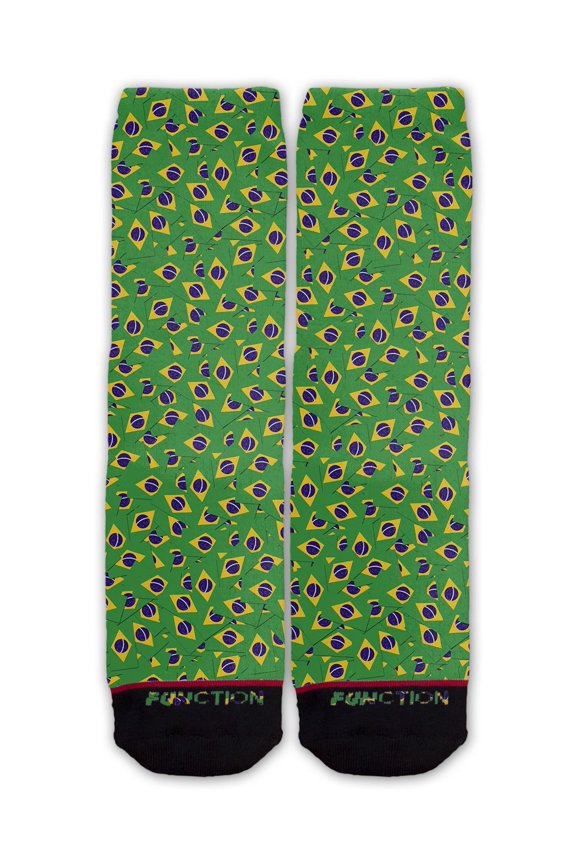 - Brazilian Flag Repeating Pattern Fashion Sock