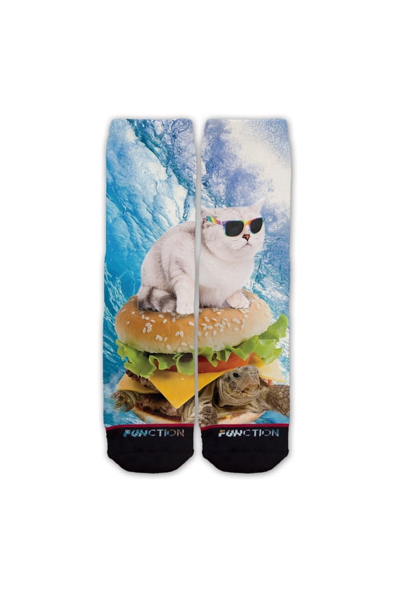 - Cat Surfing Burger Turtle Fashion Socks