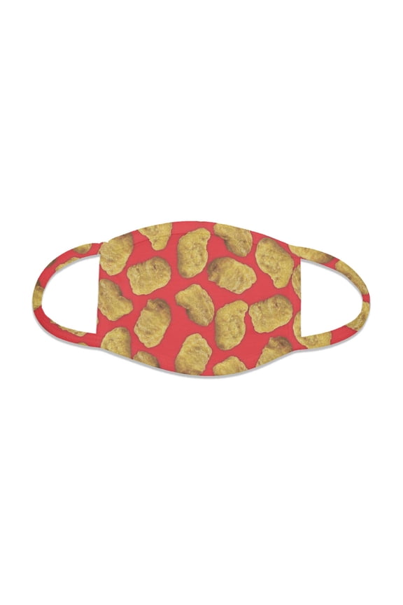 - Chicken Nuggets Pattern Breathable Reusable Washable Face Cover Mask
