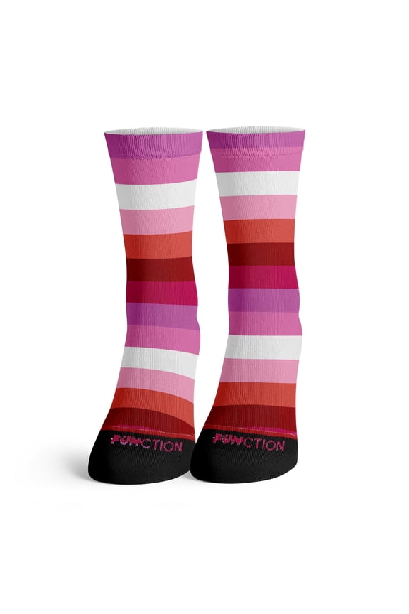 - Colorful LGBTQ+ Lesbian Pride Rainbow Socks Striped Crew Pride Month Parades Unisex, Inclusive Sizing