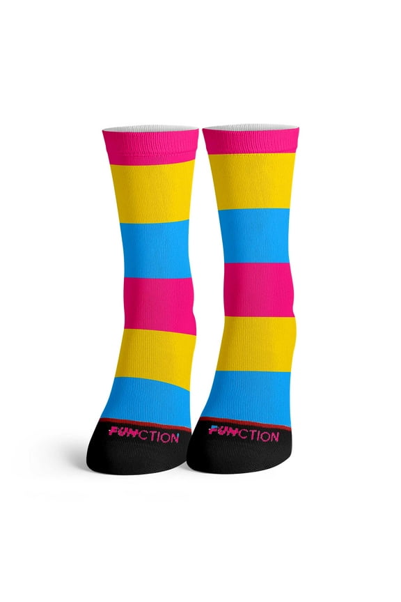 - Colorful LGBTQ+ Pansexual Pride Rainbow Socks Striped Crew Pride Month Parades Unisex, Inclusive Sizing