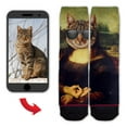 thumbnail image 1 of Function - Custom Mona Lisa Face Dog Cat Person Circle Game Fashion Socks, 1 of 5